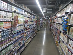 An aisle at Whole Foods Market in New York City