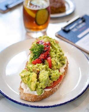 Vegan Avo and cream cheese on toast at The Pantry in Reading