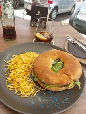 Bagel with avocado at 11:11 Bistro Bar Healthy Food in Gran Canaria