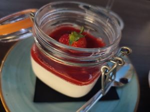 Panna cota at 11:11 Bistro Bar Healthy Food in Gran Canaria