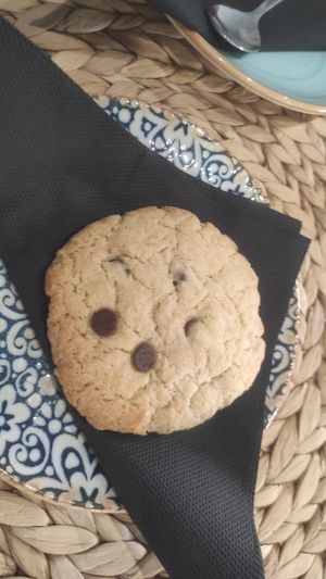 Cookie (it's pretty big, it just doesn't seem so in the pic) at 11:11 Bistro Bar Healthy Food in Gran Canaria