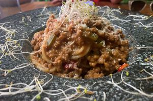 Pasta boloñesa at 11:11 Bistro Bar Healthy Food in Gran Canaria