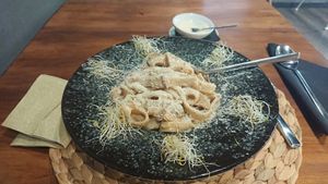 Pasta 11:11 with cashew cream at 11:11 Bistro Bar Healthy Food in Gran Canaria