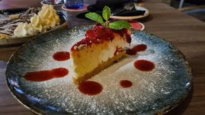 Amazing raw cashew cheesecake at 11:11 Bistro Bar Healthy Food in Gran Canaria