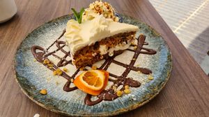 Carrot cake from another world! at 11:11 Bistro Bar Healthy Food in Gran Canaria