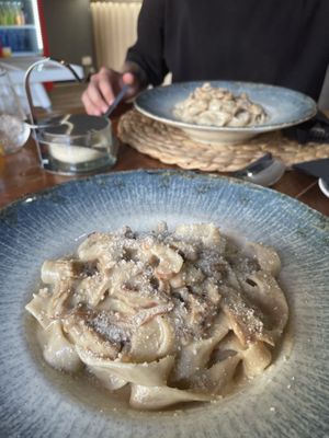 11:11 pasta with tagliatelle (you can choose your pasta)  at 11:11 Bistro Bar Healthy Food in Gran Canaria