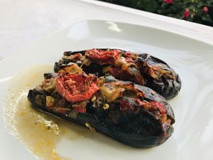 Stuffed eggplant   at Plazhi I Ri Caci in Sarande