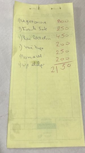 Total for a large meal with drinks for a vegan and vegetarian! at Plazhi I Ri Caci in Sarande