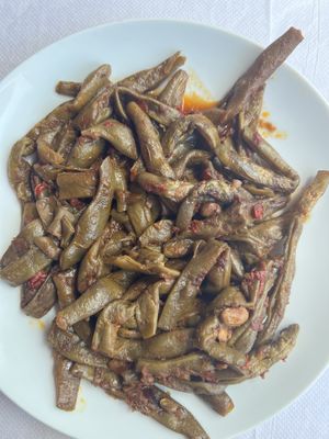Plain green beans  at Plazhi I Ri Caci in Sarande