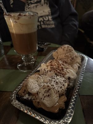 Vegan brownie sundae with peanut butter, marshmallows, and whip cream   at The Witches Brew in West Hempstead