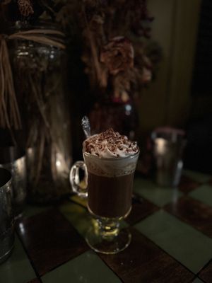 Black Widow coffee w/ oat milk  at The Witches Brew in West Hempstead