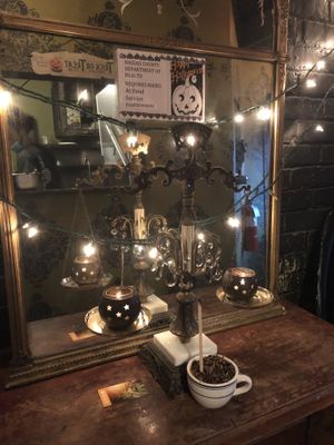Witchy decoration  at The Witches Brew in West Hempstead