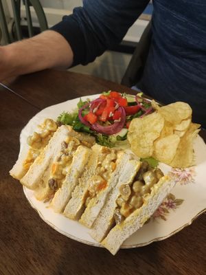 Coronation chickpea sandwiches at Beau's Tea Rooms in Beaumaris