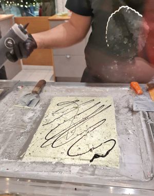 Flavor "Matcha" in the making #Veganuary at Delabuu Ice Cream - KaDeWe - Maybe closed in Berlin