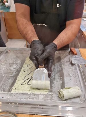 Flavor "Matcha" in the making #Veganuary at Delabuu Ice Cream - KaDeWe - Maybe closed in Berlin