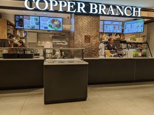 exterior view from the food court seating at Copper Branch - Sainte-Catherine  in Montreal