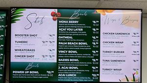 Shots and Bowls  at Abby's Juices Bar in Lake Worth