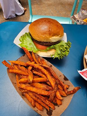 Sweet potato fries were just okay at San Diego Burger Co in San Diego