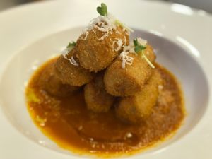 Chestnut croquettes  at CANES Vegan Casual Dining Restaurant & Grocery Store in Bangkok