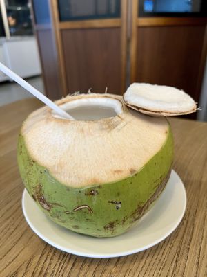 Fresh coconut   at CANES Vegan Casual Dining Restaurant & Grocery Store in Bangkok