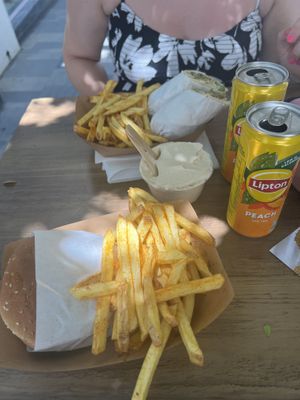 American falafel meal & Cypriot wrap - no halloumi   at Mum's Falafel in Paphos