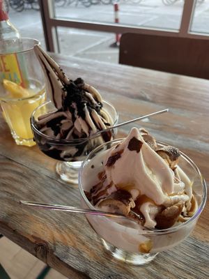 Chocolate and caramel soft serve  at Karma Kebab in Utrecht