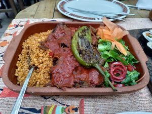 Delicious seitan döner with bulgar and salad at Refresh Vegan Kitchen in Kas