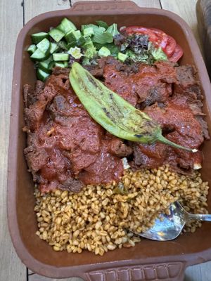 Vegan iskender kebab  at Refresh Vegan Kitchen in Kas