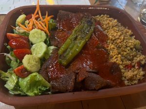 Vegan Iskender at Refresh Vegan Kitchen in Kas