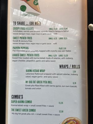 Menu April 2023  at Padrón in Amsterdam