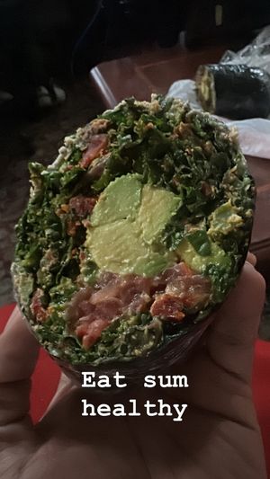 OG Kale wrap on seaweed   at Tassili's Raw Reality in Atlanta