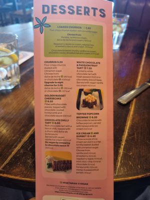 Menu. at Chiquito in Ipswich