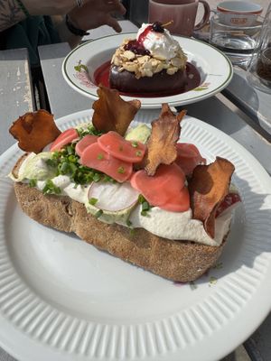 Cream cheese savoury sandwich  at Crush in Krakow