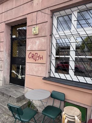 A sign   at Crush in Krakow