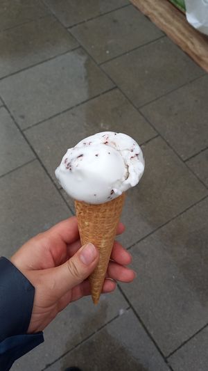 stracciatella in cone (i think it was 2,50€) at Veganista Ice Cream MQ in Vienna