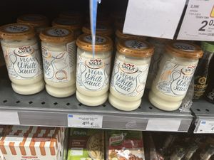 Sacla vegan white sauce.  at AB Vassilopoulos in Planos