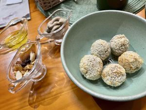 Lentil cakes  at Esperança.Eco in Rio De Janeiro
