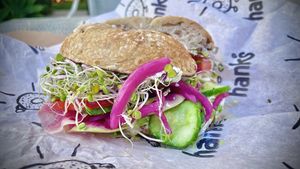 The number #4 ! On Rosemary salt all the way toasted I’d like to add vegan cream cheese  at Hank's Bagels in Sherman Oaks