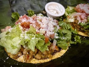 Chalupas  at La Nutria Vegana in San Jose