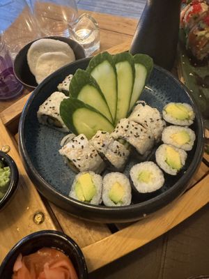 The vegan side of the boat  at Sushi Buzz in Brussels