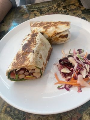 Vegan Mexican tortilla wrap   at Oliver's Village Cafe  in North West London