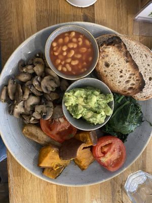 vegan breakfast plate  at Garden Breakfast Cafe in North West London