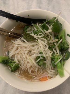 Half eaten tofu veg pho  at ME Viet Kitchen in Gastonia
