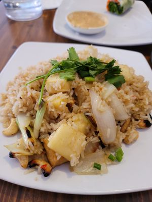 Pineapple Fried Rice with Tofu (no egg) at Cafe De Pho Thai in Estes Park