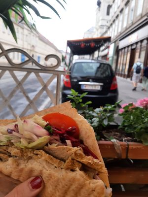 nice outdoor seating at Dönermeister in Vienna