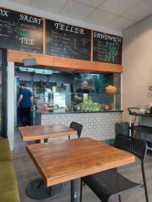Inside at Sam's Falafel in Munich