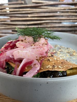 Chickpea omelette   at Karma and Crow in Brooklyn Park