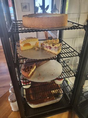 Selbstgemachtes Tiramisu ohne Alkohol und zwischendrin mal ein veganer Kuchen at Weltkind in Werneck