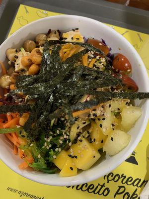 Vegan poke bowl   at Azorean Poke in Sao Miguel