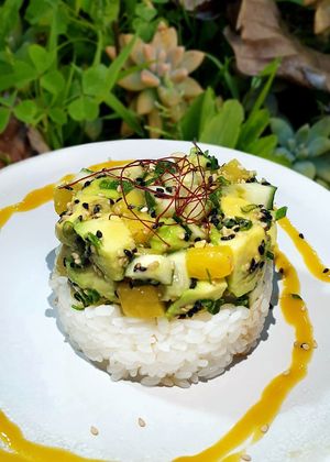 Delicious vegetable tartar! at Azorean Poke in Sao Miguel